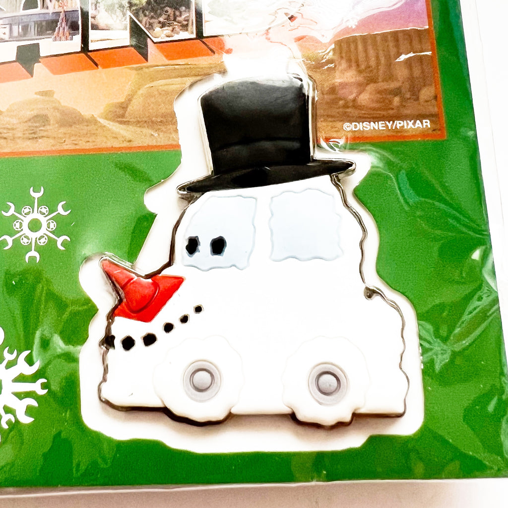 Disney Cars Land Holiday Christmas Snowman Greeting Card and Pin Set