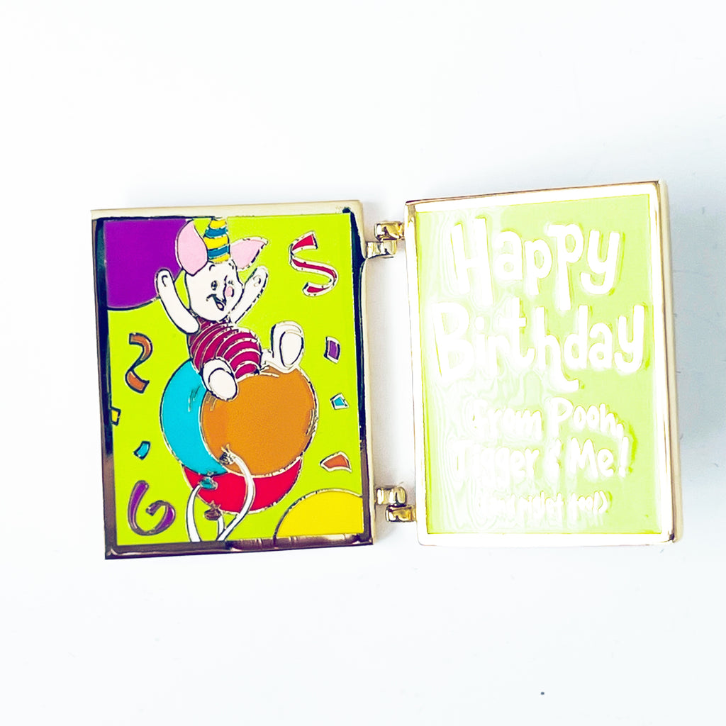 Disney Winnie The Pooh Hinge Happy Birthday Card Tigger Piglet Cast Exclusive Pin
