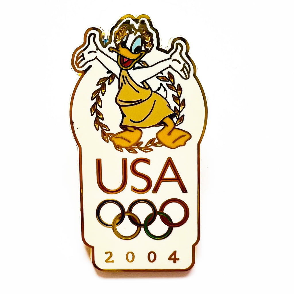 Disney DLR USA Olympics 2004 Logo Donald Duck Pin