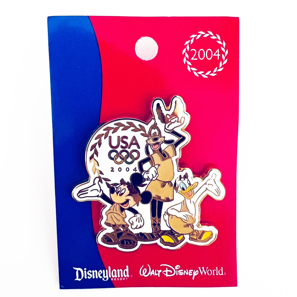 Disney WDW Olympic 2004 Mickey Goofy Donald Pin