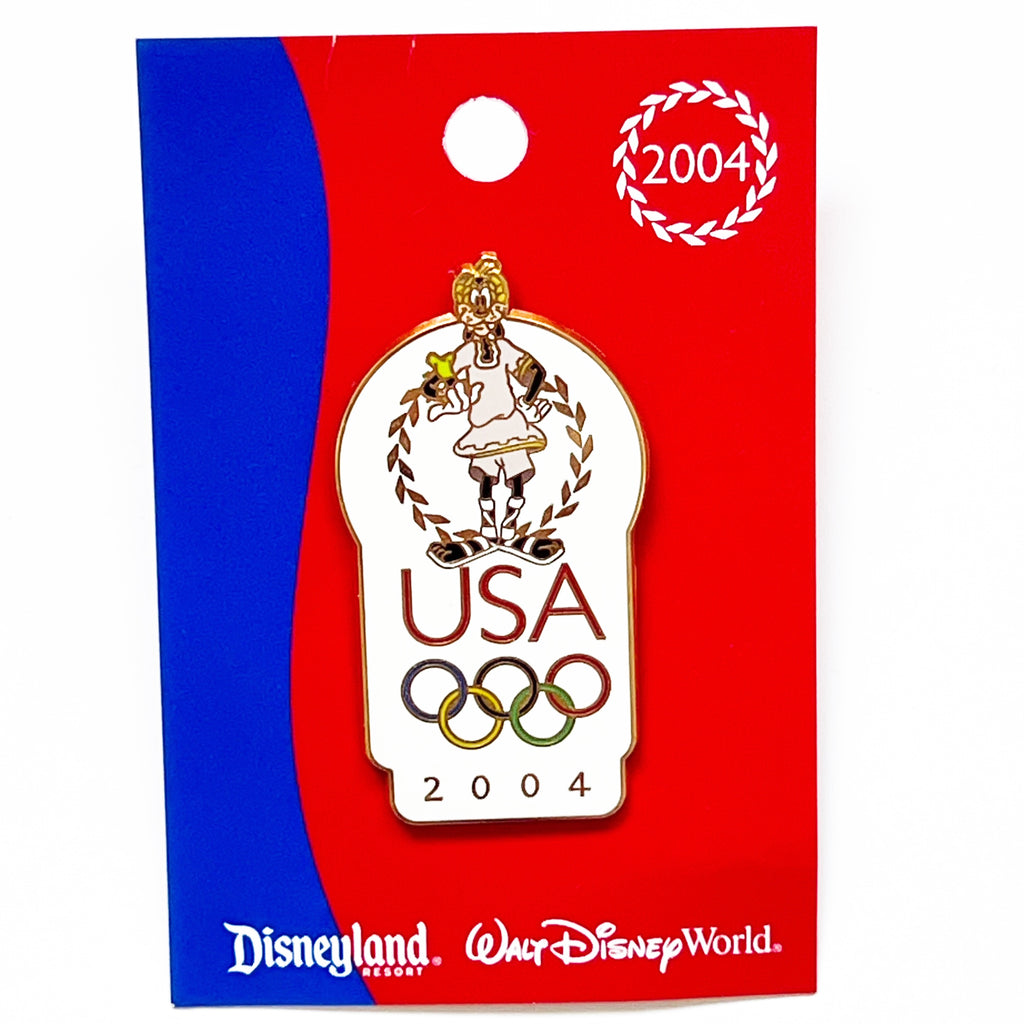 Disney DLR USA Olympics 2004 Logo Goofy Pin