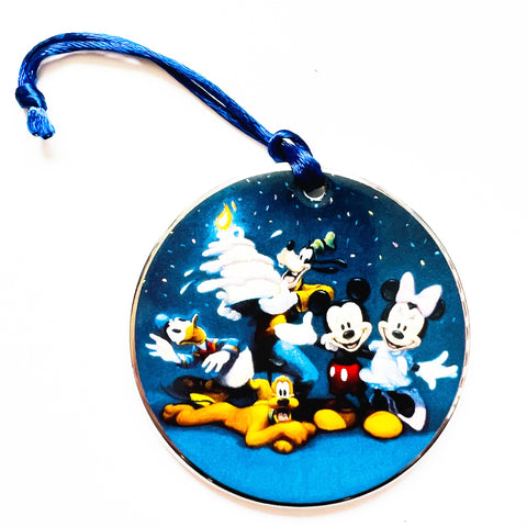 Disney 1997 Disney Store 10th Anniversary Porcelain Disk Christmas  Ornament