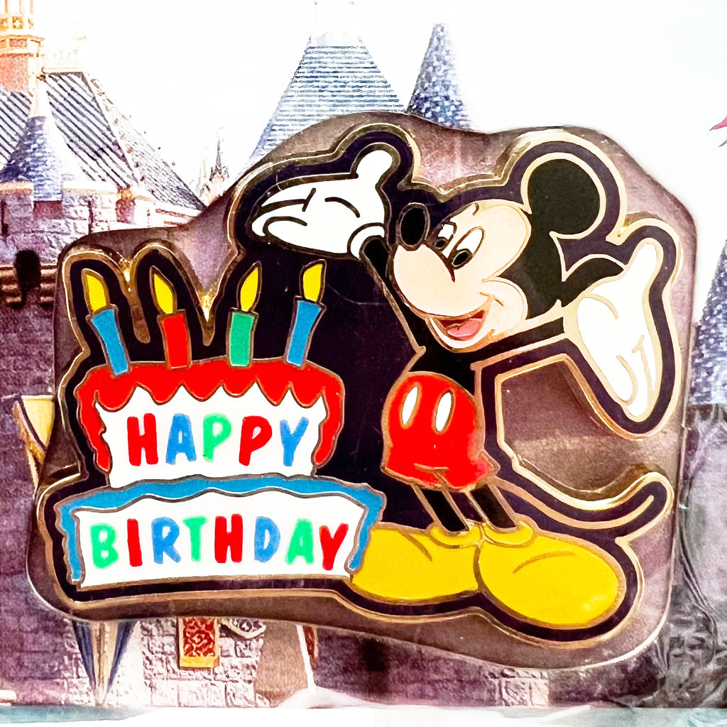 Disneyland Happy Birthday Mickey Mouse Card and Pin Set