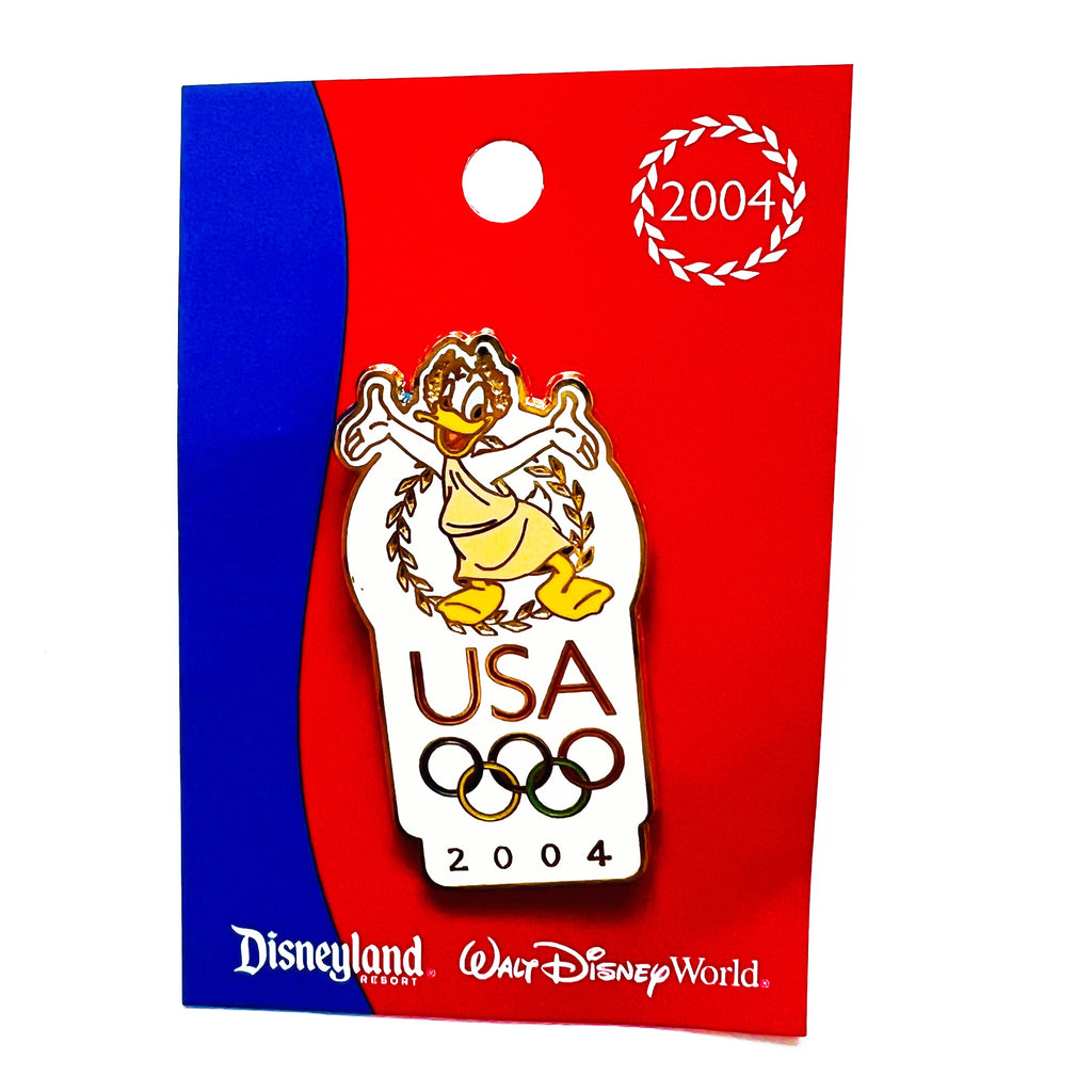 Disney DLR USA Olympics 2004 Logo Donald Duck Pin