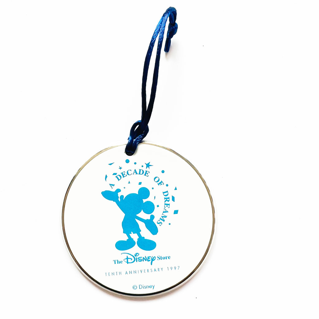 Disney 1997 Disney Store 10th Anniversary Porcelain Disk Christmas Ornament