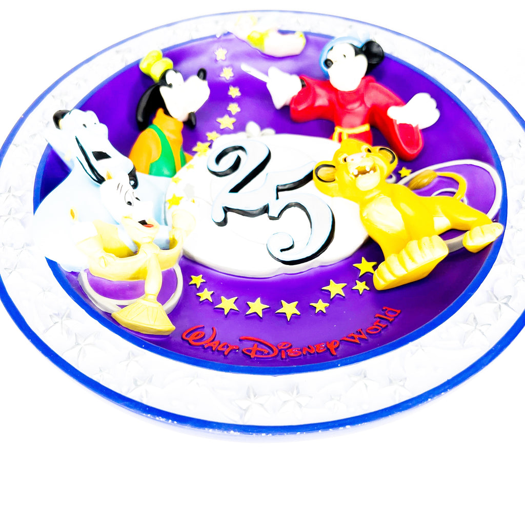 Walt Disney World 3D Plate 1996 Mickey Mouse Genie Tinkerbell Magical Time Place Plate
