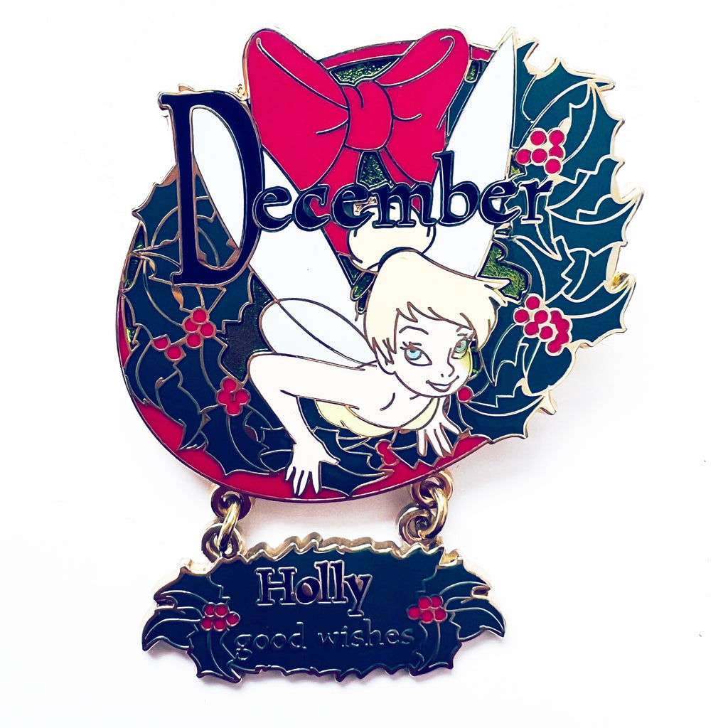 Disney Tinker Bell Flower December 2007 Holly Good Wishes Limited Edition 1000 Pin