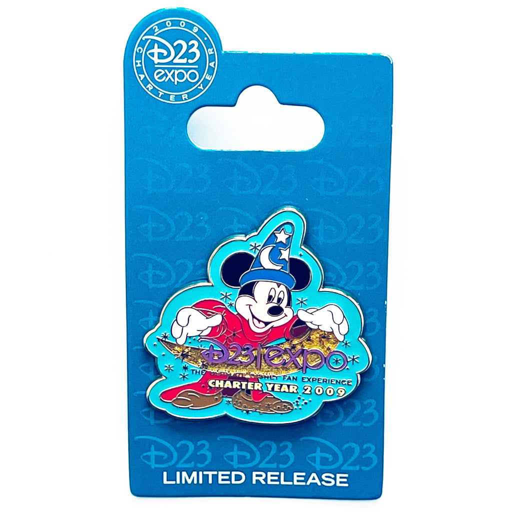 Disney D23 Expo Logo Mickey Sorcerer Hat Fantasia Limited Release 2009 Pin