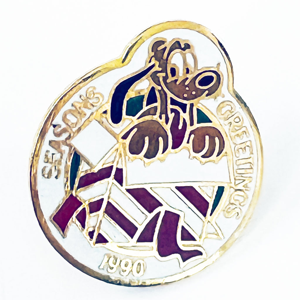 Vintage 1990 Disney Seasons Greetings Pluto Pin