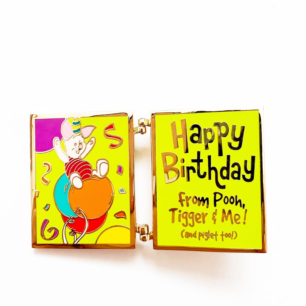 Disney Winnie The Pooh Hinge Happy Birthday Card Tigger Piglet Cast Exclusive Pin