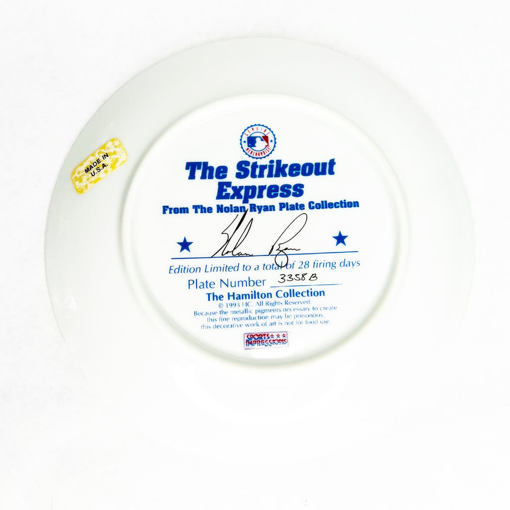 Nolan Ryan "The Strikeout Express" Hamilton USA 1993 Limited Edition COA #3358B Collection Plate