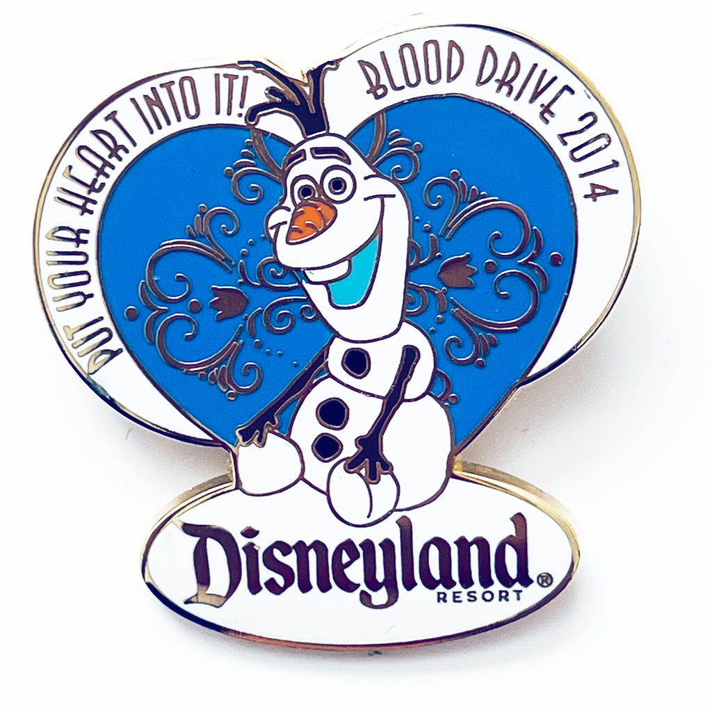 Disney Frozen Cast Member 2014 Blood Drive Olaf Pin