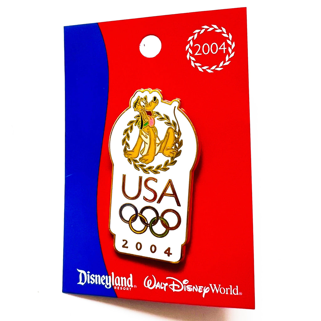 Disneyland Resort WDW USA Olympics Logo 2004 Pluto Disney Pin