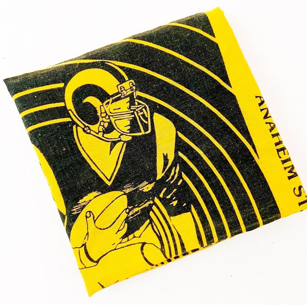 Vintage 1980 LA Rams Anaheim Stadium Handkerchief Bandanna