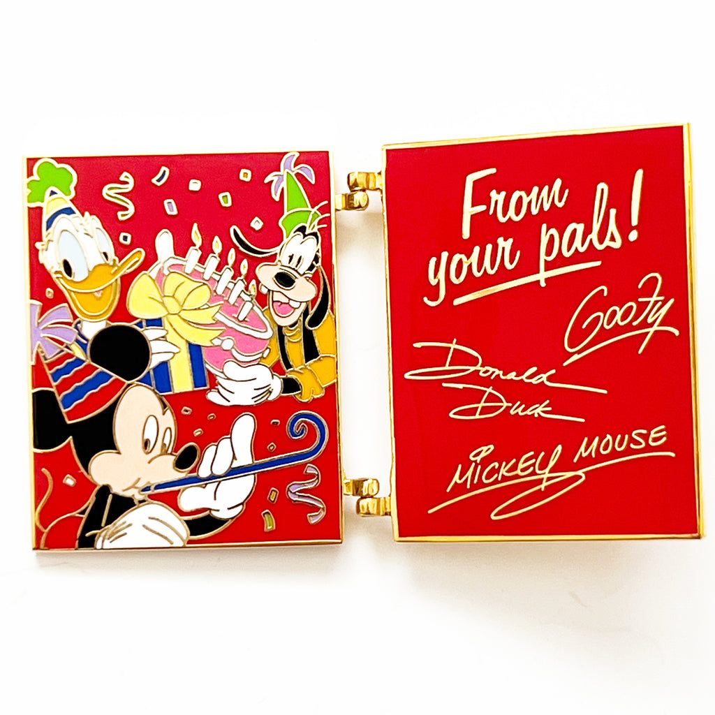 Disney Cast Exclusive Happy Birthday Donald Goofy Mickey Hinged Pin