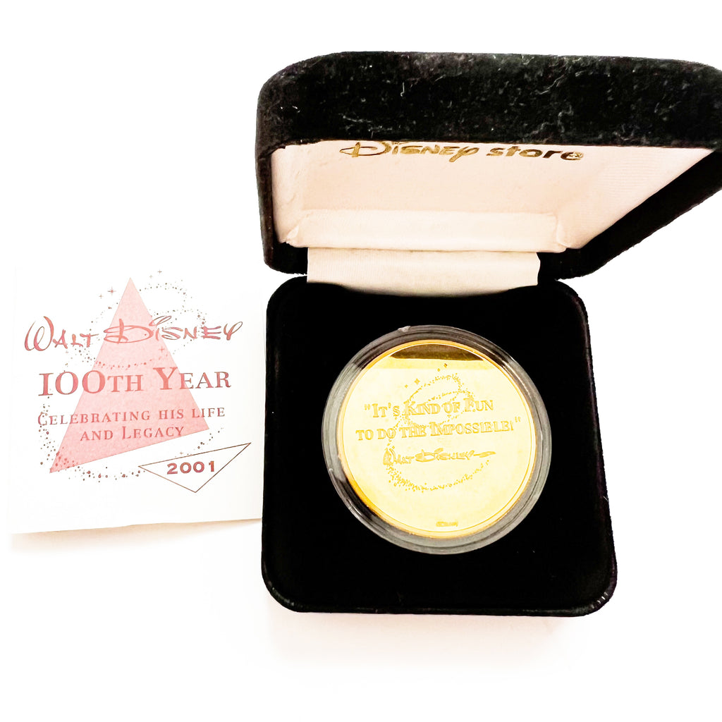 Walt Disney 100th Year 2001 The Great Western Mint Bronze COA Medallion