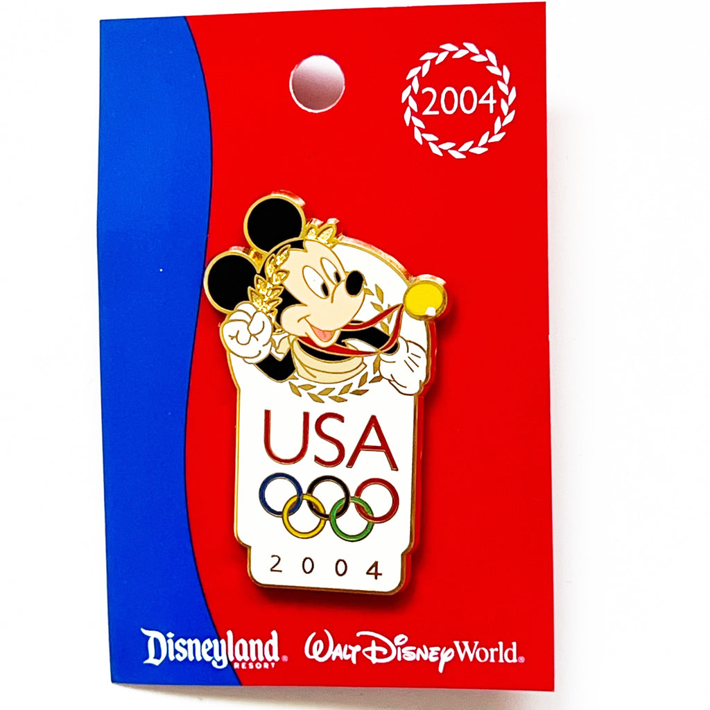 Disneyland Resort WDW USA Olympics Logo 2004 Mickey Mouse Disney Pin