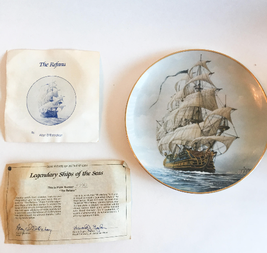 Legendary Ships Of The Seas Plates Royal Cornwall Calhoun's Collectors Society Set 10