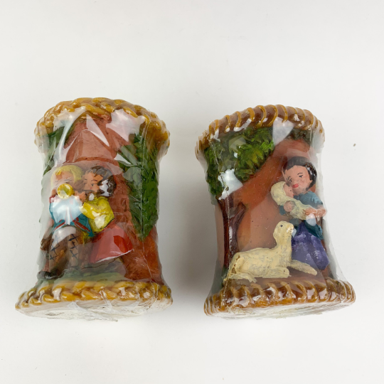 Vintage Germany Gunter Kerzen German Carved Handbemalt Hand Painted Candle