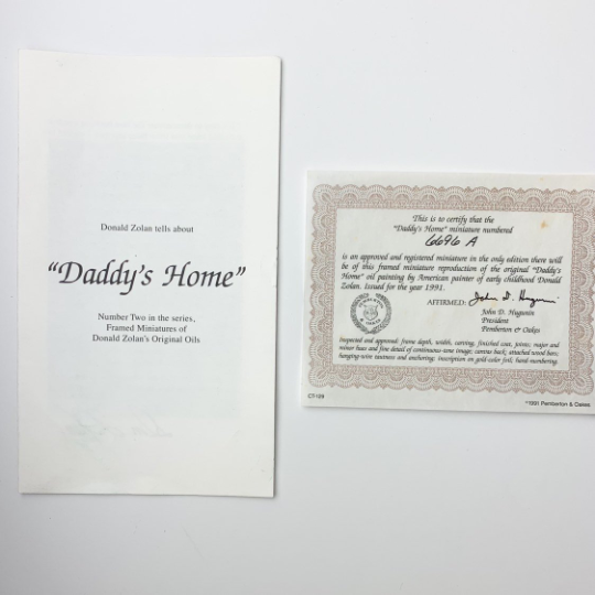 Vintage Donald Zolan Pemberton Miniature Picture Frame Daddy's Home