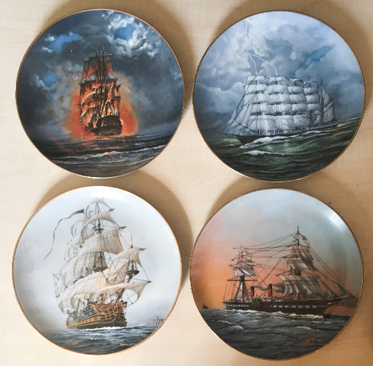 Legendary Ships Of The Seas Plates Royal Cornwall Calhoun's Collectors Society Set 10
