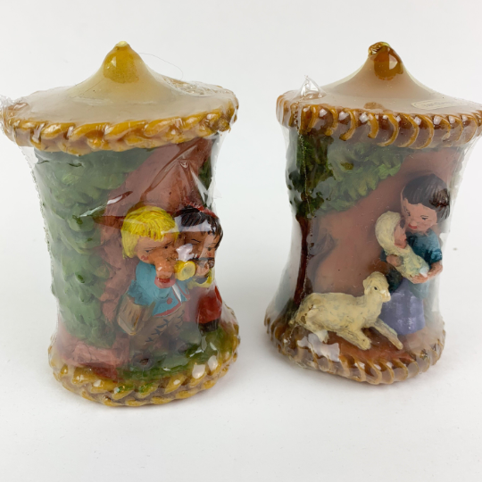 Vintage Germany Gunter Kerzen German Carved Handbemalt Hand Painted Candle