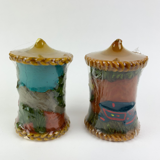 Vintage Germany Gunter Kerzen German Carved Handbemalt Hand Painted Candle