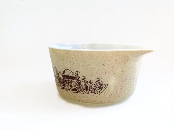 Vintage Pyrex Mushroom Forest Fancies Pyrex Bowl - 473-B