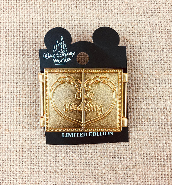 Mickey Minnie Bride & Groom Hinged Our Wedding Album Collector Disney Pin