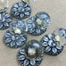 Vintage Decorative Crystall Knobs Restoration Hardware Plat Flower Design