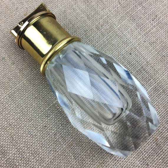 Vintage Post House Japan Tabletop Crystal Brass Top Lighter