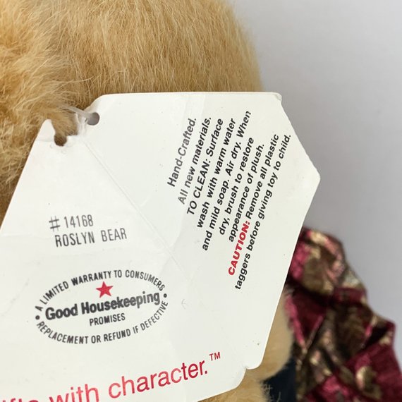 Vintage Dakin Bear Rosyln Top Hat Dress Plush Animal Toy
