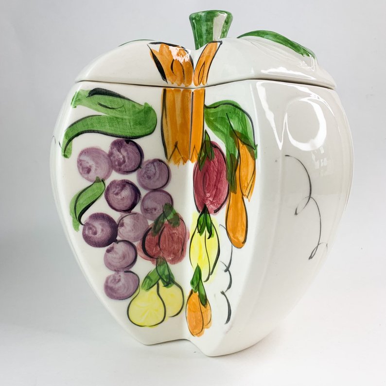 Vintage 1960's Los Angeles Potteries Apple Cookie Jar