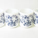 Vintage Glassbake Blue Onion Milk Glass Mugs
