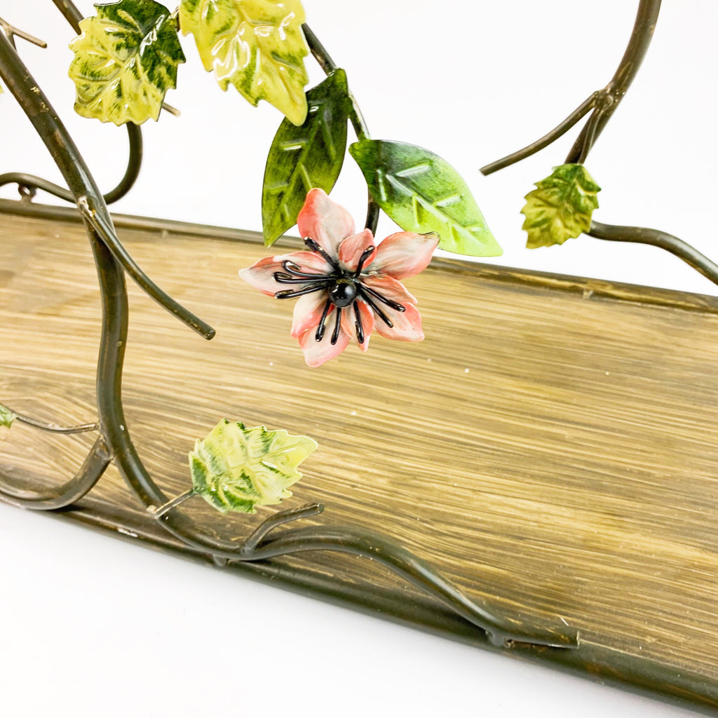 Vintage Wrought Iron Metal Flower Hanging Shelf