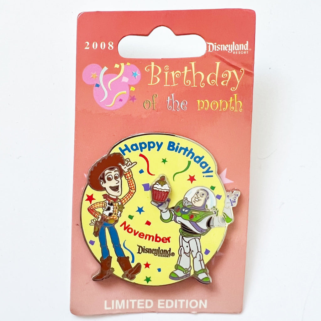 Disney DLR Toy Story Happy Birthday November 2008 Woody and Buzz LE 1000 Pin