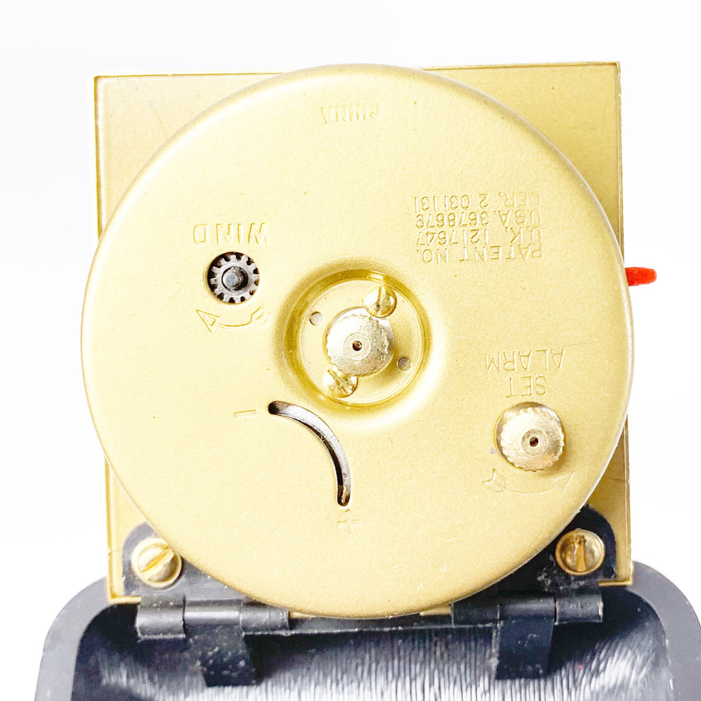 Vintage Equity Travel Alarm Clock Folding Case