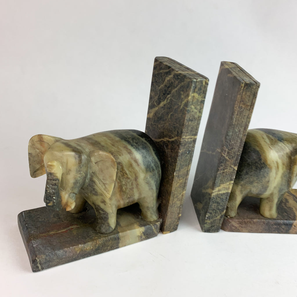 Vintage Genuine Soap Stone Elephant Book