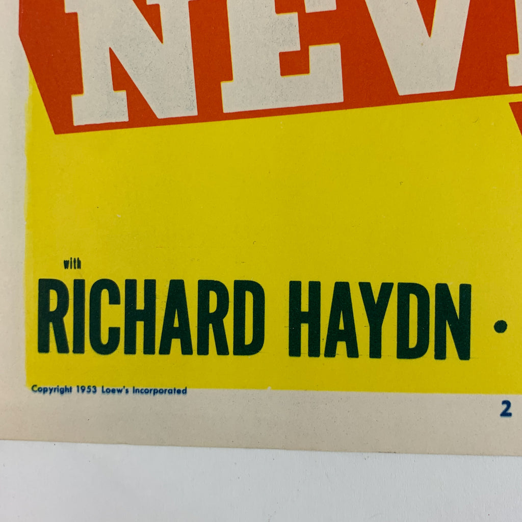 Vintage 1953 MGM Never Let me Go Clark Gable Gene Tierney #2 Lobby Card