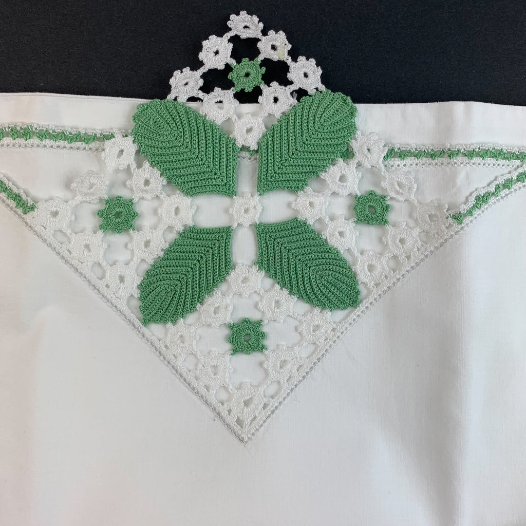 Vintage Embroidered Crochet Pillow Cases
