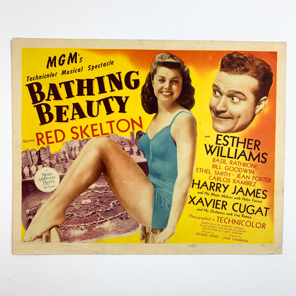 1944 MGM Bathing Beauty Esther Williams Red Skelton Movie Lobby Card