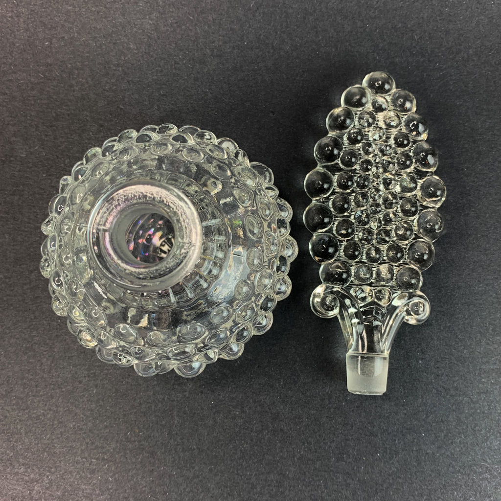 Vintage Clear Hobnail Bottle with Stopper