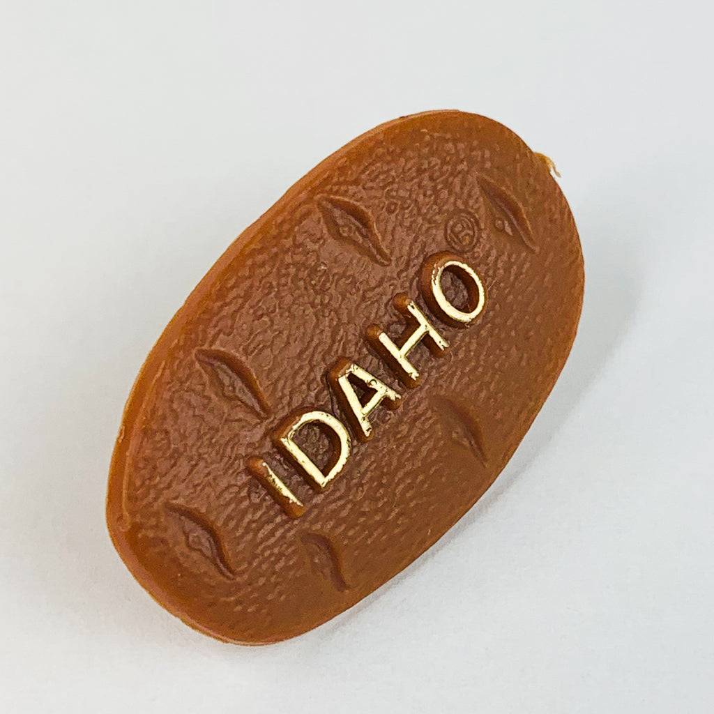 Vintage Idaho Potato Spud Plastic Lapel Pin