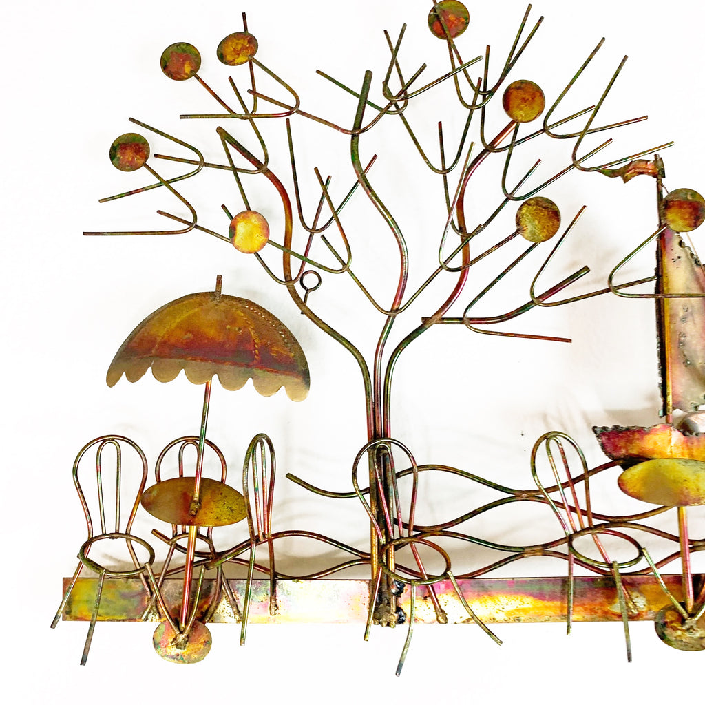 Vintage Hong Kong Cooper Art Wall Sculpture