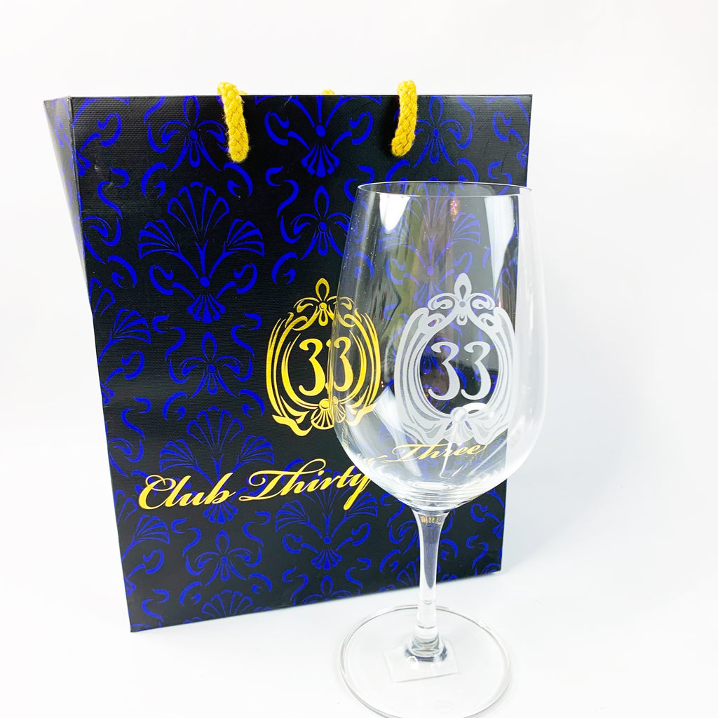 Disneyland Club 33 Wine Stem Glass w/ Bag