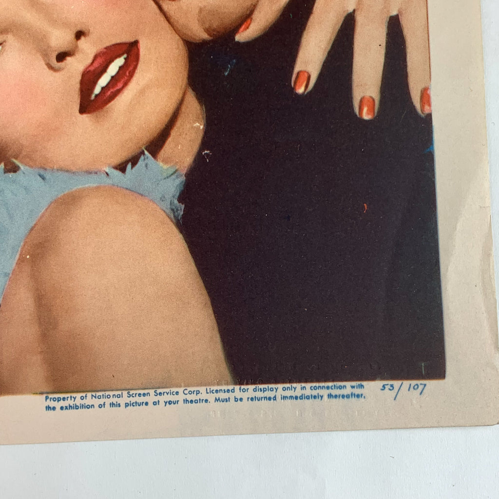 Vintage 1953 MGM Never Let me Go Clark Gable Gene Tierney #1 Lobby Card