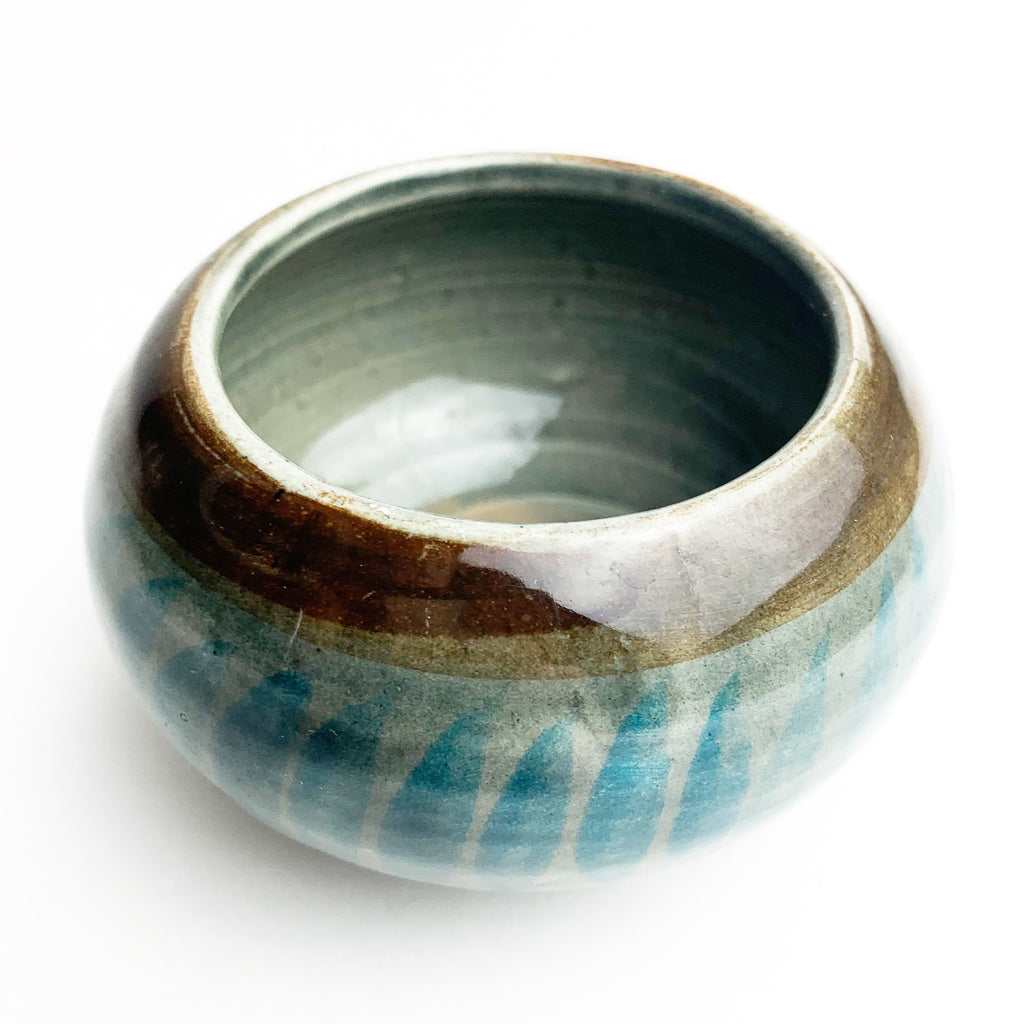 Vintage Mexico Footed Pottery Bowl