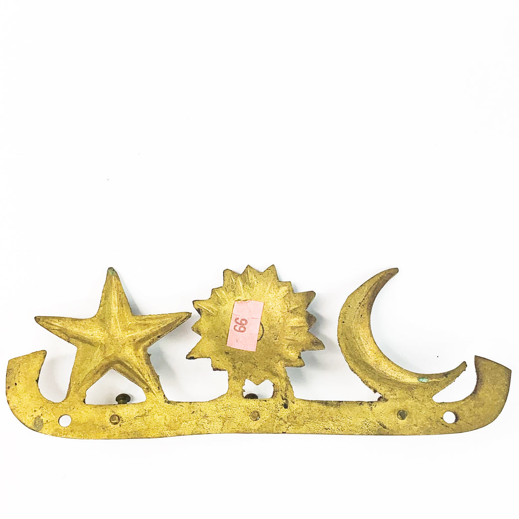 Vintage Brass Sun Moon Wall Hanging Hooks