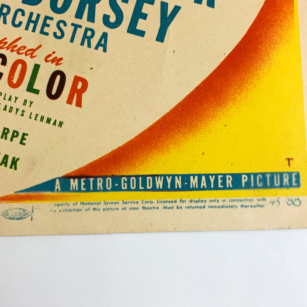 1945 MGM Technicolor Show Thrill of A Romance Esther Williams Movie Lobby Card