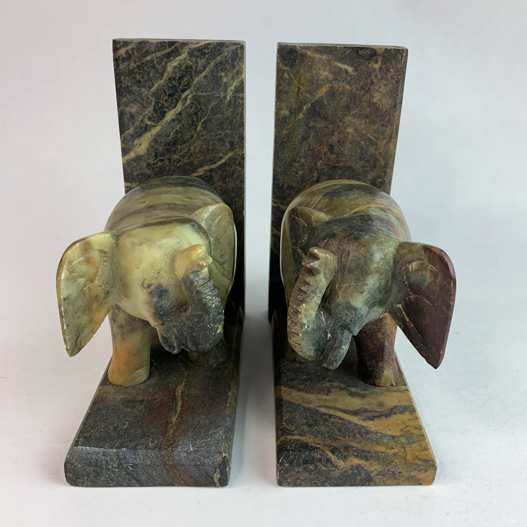 Vintage Genuine Soap Stone Elephant Book